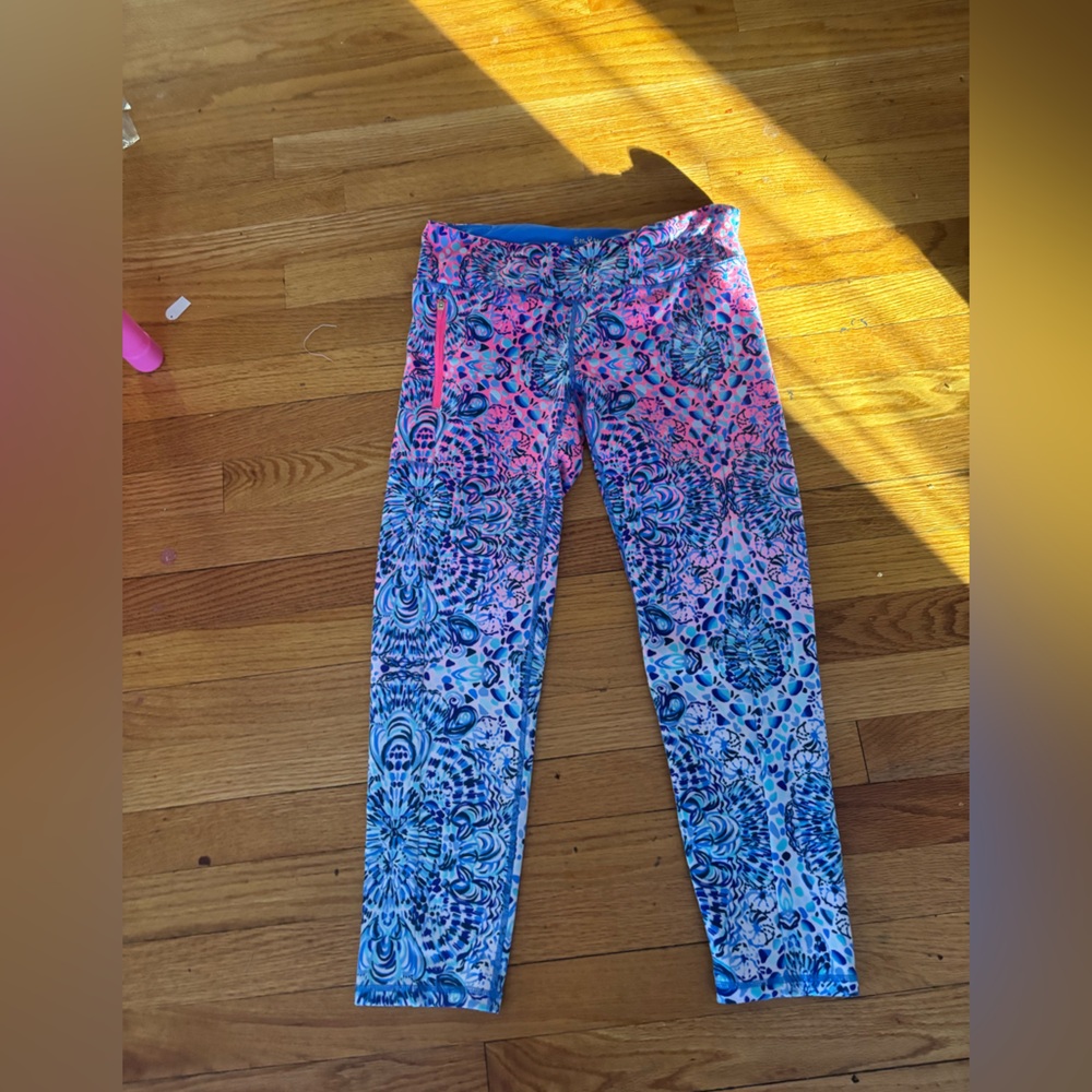 Lilly Pulitzer Blue and Pink Patterned Leggings- Luxletic